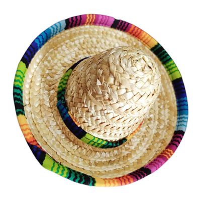 Parliky Small Straw Hat for Dogs and Cats, Wide-Brim Decorative Hat, Lightweight Summer Accessory for Parties and Photoshoots