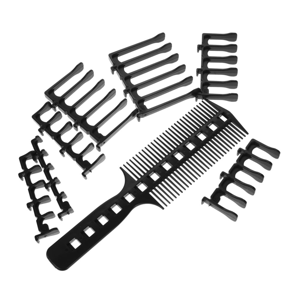 Adjustable Fade Haircut Comb Set, Black