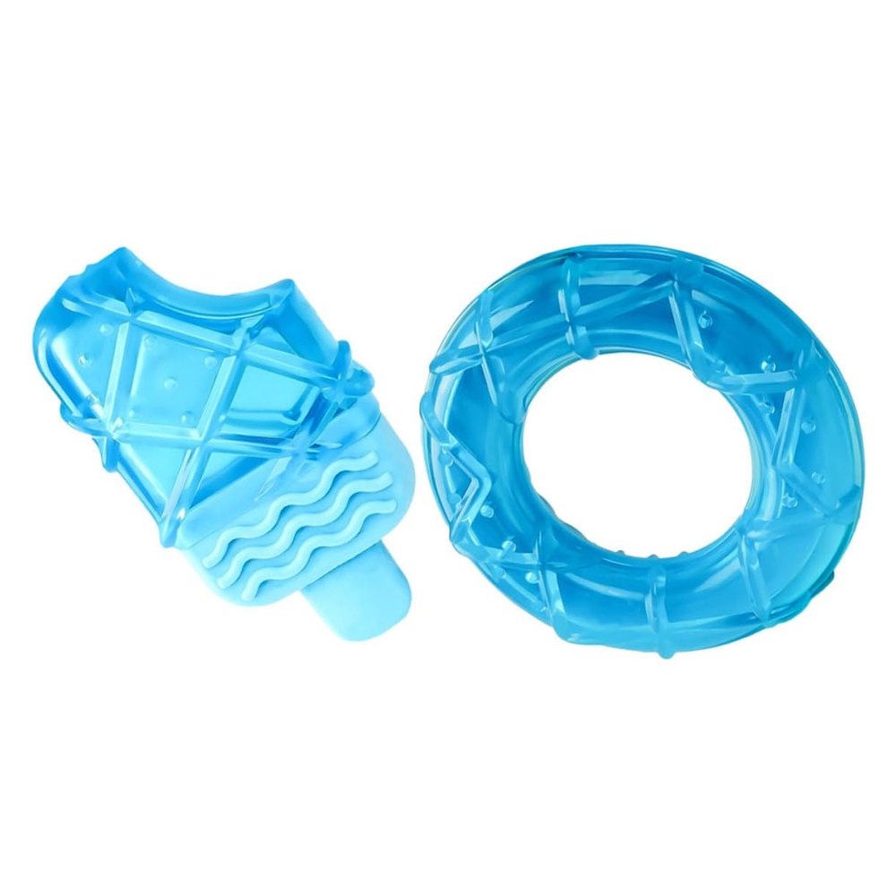 WOONEKY Summer Freezable Dog Toys, TPR, 2-Pack, Break-Resistant Puppy Chew Toys for Hot Days and Dental Care
