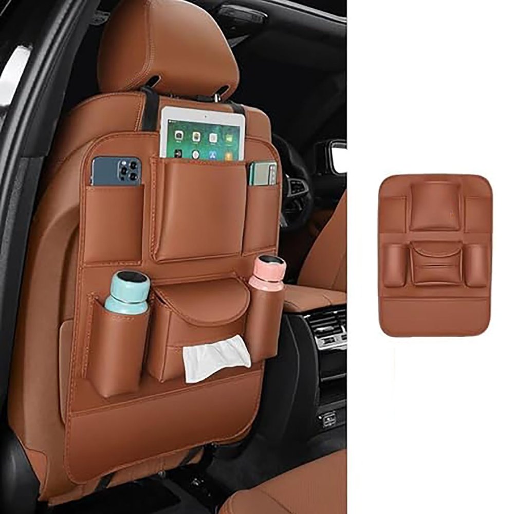 IAZRENOV Leather Seat Back Protector Organizer for Dacia Duster 1st/2nd Gen