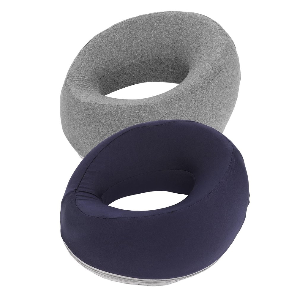 Ergonomic Face Cushion for Beauty Salon Massage Beds, Gray and Dark Blue