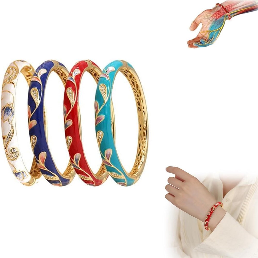 Czticle Cloisonné Enamel Magnetic Therapy Bracelet and Copper Prostate Therapy Ring (Mixed)
