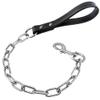 Pimaodog Heavy-Duty Dog Leash with Metal Chain, 71.1 cm, Black view 1