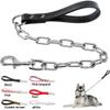 Pimaodog Heavy-Duty Dog Leash with Metal Chain, 71.1 cm, Black view 3