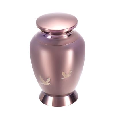 Pet Cremation Urn, Aluminum Alloy, Threaded Lid, 2 Sizes, Coffee/Gold