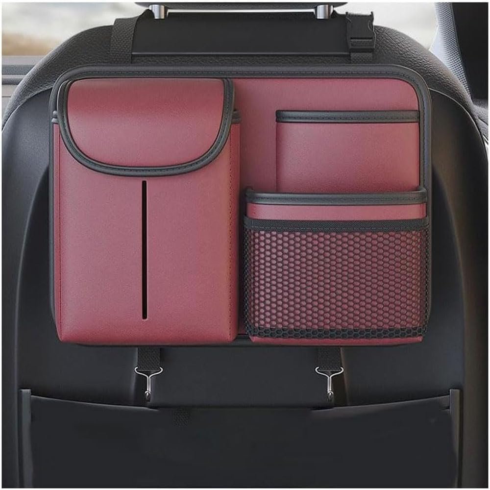 OTYKPXNV Car Seat Organizer for Mercedes-Benz C-Class Wagon 2015–2023, Backseat Storage Bag, C/Red