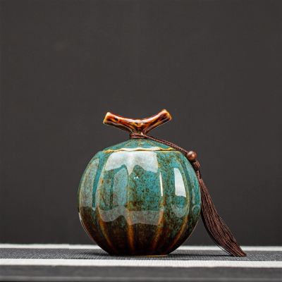 Ceramic Pet Urn with Lid for Cat and Small Pet Ashes
