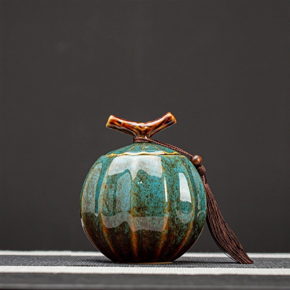 Ceramic Pet Urn with Lid for Cat and Small Pet Ashes