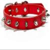 JKDSAO PU Leather Dog Collar with Studs, Red, XL view 1