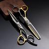 PUFAHAU Professional Hair Cutting Scissors, 6-Inch, Japanese 440C Steel, Black and Gold view 2