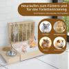 4-in-1 Wooden Rabbit Hay Feeder with Water Bottle, Bowl and Plastic Litter Tray view 3