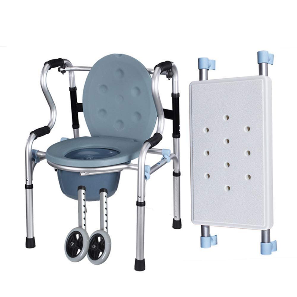 MRKU Walking Aid for Seniors, Mobile Rollator, Standing Aid, Space-Saving Commode Chair