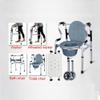 MRKU Walking Aid for Seniors, Mobile Rollator, Standing Aid, Space-Saving Commode Chair view 2