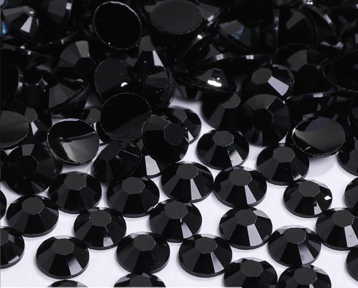 Yixinly 5,000-Piece 4 mm SS16 Black Rhinestones