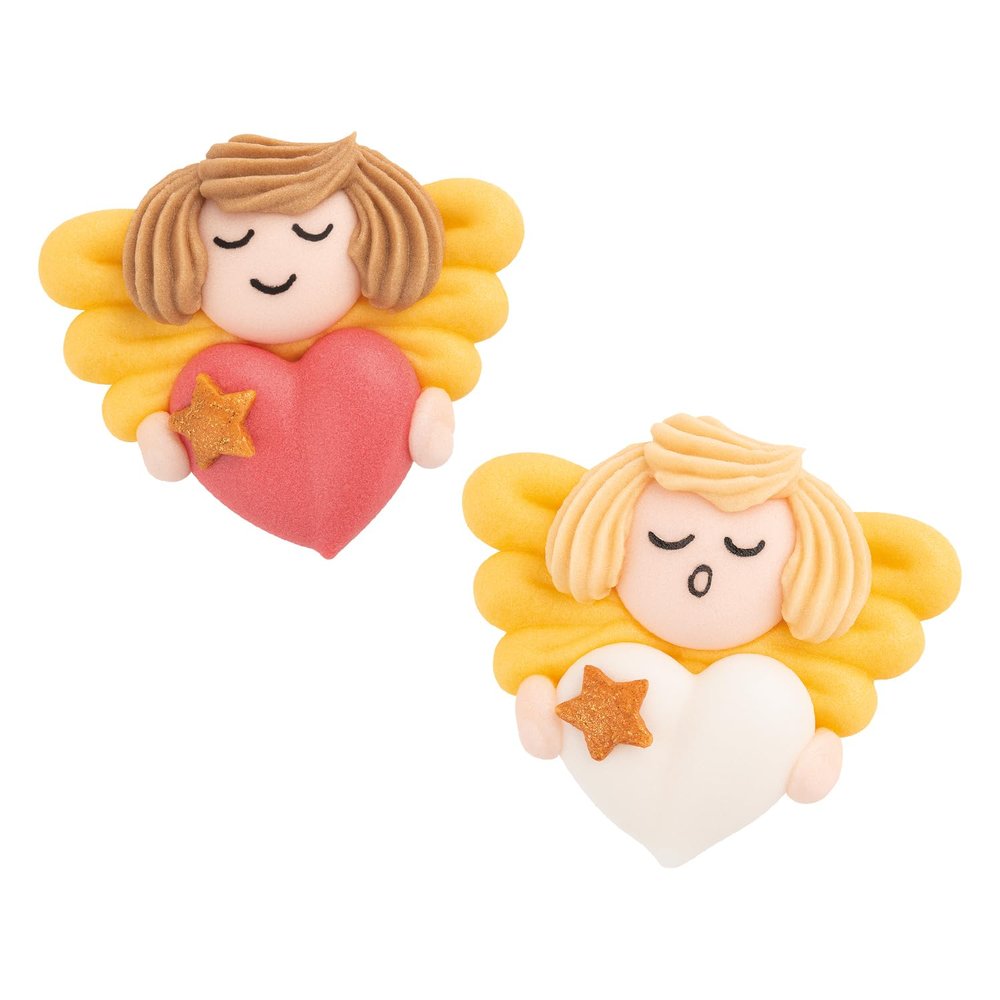 Günthart 72 Sugar Angels, Assorted with White or Red Hearts, 1 Pack (324 g)