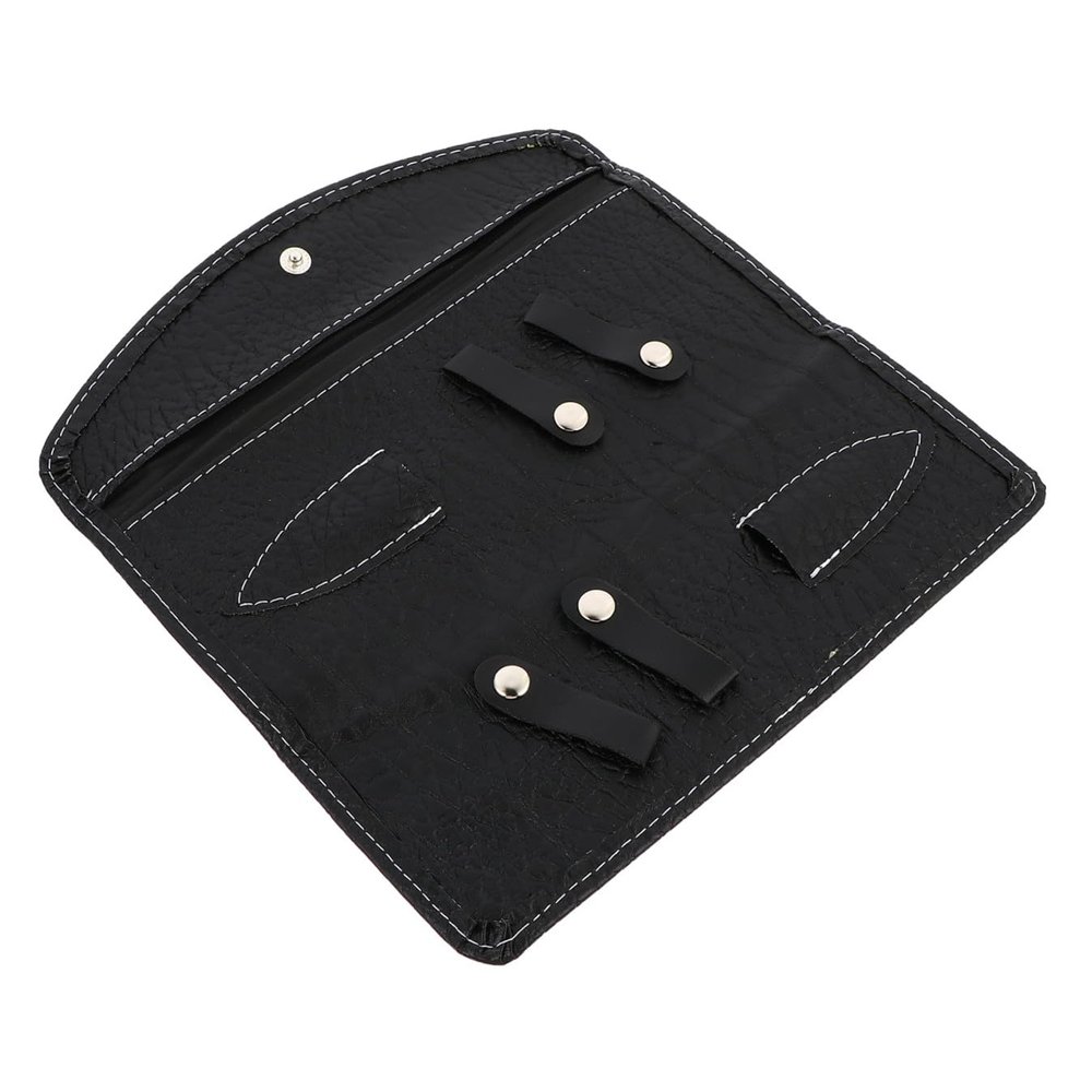 Black Leather Hairdressing Scissors Case for Salon Tools