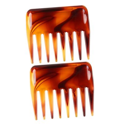 AUTSUPPL 2-Piece Vintage Wide-Tooth Comb Set for Hair Styling and Scalp Massage