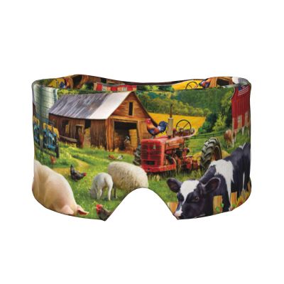 Farm Animal Print Sleep Mask with Soft Eye Cover and Ear Covers