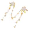 Healvian Chinese Hanfu Hair Accessory with Floral Alloy and Fluffy Balls, Lightweight Hair Clip for Girls view 1