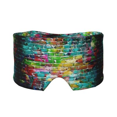 Colorful Brick Wall Print Travel Sleep Mask