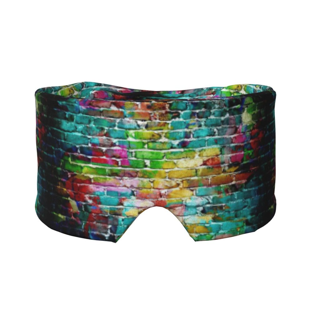 Colorful Brick Wall Print Travel Sleep Mask