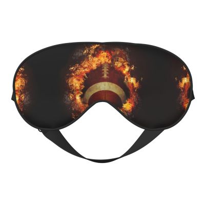 Flaming American Football Soft Double-Sided Blackout Sleep Mask