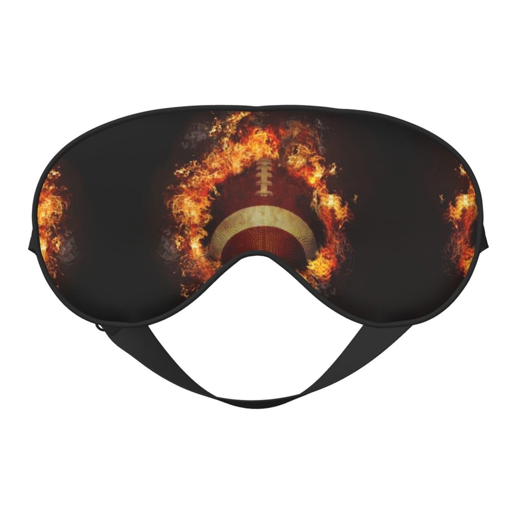 Flaming American Football Soft Double-Sided Blackout Sleep Mask
