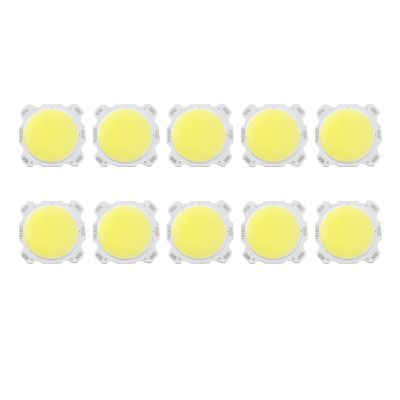 10-Pack Round COB 3W High-Power LED Chip Bulb Lights, Warm White/Natural White/White 6500K