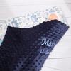 Personalized Baby Blanket with Name, Navy Plush & Cotton, Octopus Design, Embroidered, Warm & Winter-Ready, 75 x 100 cm view 3