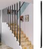 Metal Stair Railing for Sloped Stairs, Adjustable-Angle Balusters, Black, Style A, 18 in/46 cm view 1
