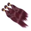 Larafona Human Hair Weft Extensions with Lace Closure, Burgundy 99J, 3-Piece Set (18", 20", 22") + 14" Closure view 3