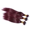 Larafona Human Hair Weft Extensions with Lace Closure, Burgundy 99J, 3-Piece Set (18", 20", 22") + 14" Closure view 4