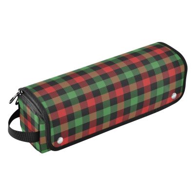 FRODOTGV 2-in-1 Hair Tool Organizer for Women with Heat-Resistant Mat, Red and Green Christmas Plaid
