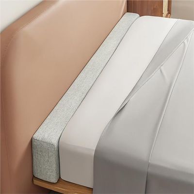 Bed/Wall/Headboard/Mattress Gap Filler, 100/120/140/160/180/200 cm, High-Density Foam Bed Bridge Bolster, Light Gray, 160 x 10 x 10 cm