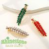JAKAWIN Hair Barrette with Leaf Crystals and Rhinestones, Vintage Style, Sparkly, for Women (1 Green) view 2