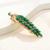 JAKAWIN Hair Barrette with Leaf Crystals and Rhinestones, Vintage Style, Sparkly, for Women (1 Green) view 3