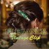 JAKAWIN Hair Barrette with Leaf Crystals and Rhinestones, Vintage Style, Sparkly, for Women (1 Green) view 4