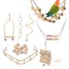 Parrot Chew Toy Set with Hanging Wooden Hammock, Bird Cage Swing and Climbing Ladder for Cockatiels, Finches and Small Parakeets view 1