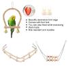 Parrot Chew Toy Set with Hanging Wooden Hammock, Bird Cage Swing and Climbing Ladder for Cockatiels, Finches and Small Parakeets view 3