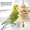 Parrot Chew Toy Set with Hanging Wooden Hammock, Bird Cage Swing and Climbing Ladder for Cockatiels, Finches and Small Parakeets view 4