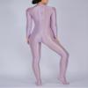 RUNQHUI Women's Shiny Full-Body Stretch Bodystocking, Purple, 3XL view 2