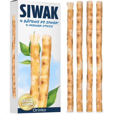 ORINKO Miswak Siwak Toothbrushes, Pack of 4 – Natural Dental Care with Miswak Sticks