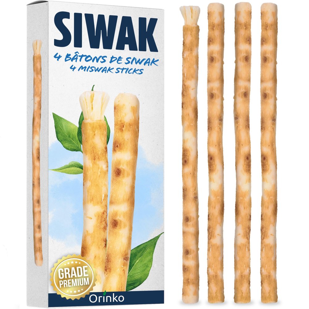 ORINKO Miswak Siwak Toothbrushes, Pack of 4 – Natural Dental Care with Miswak Sticks