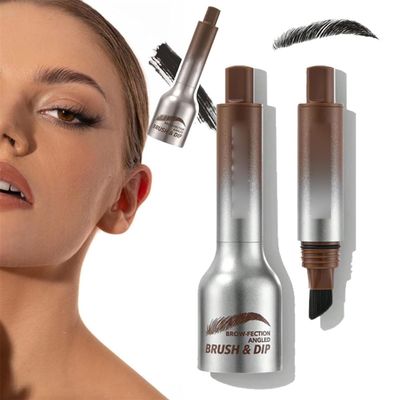 Brow-Fection Angled Brush & Dip Liquid Eyebrow Brush, Auburn