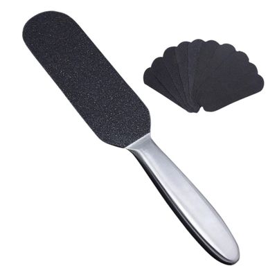 Healvian Stainless Steel Callus Rasp with Ergonomic Handle, 10 Replacement Sanding Sheets