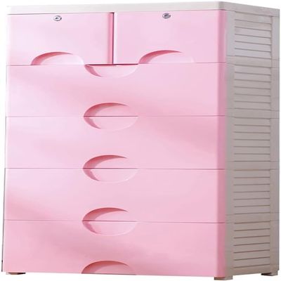 Colorful Plastic Wardrobe Organizer for Children with 7 Lockable Compartments