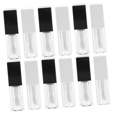 AUTSUPPL 12-Piece Empty Lip Gloss Tubes, Refillable Lip Balm Containers, Transparent Design