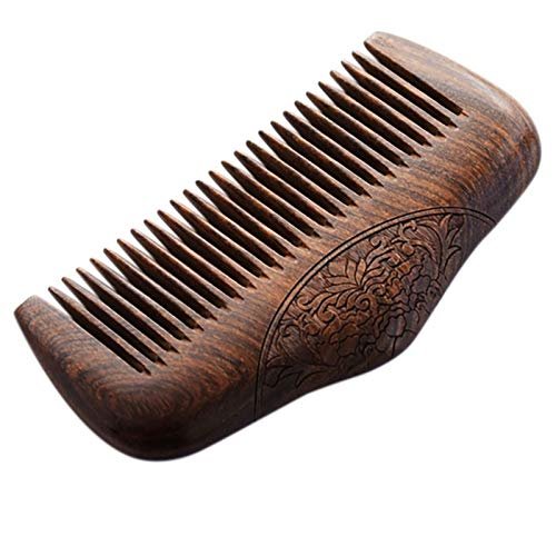 Hermosiey Natural Sandalwood Fine-Tooth Comb for Lice, Beards, Static and Styling