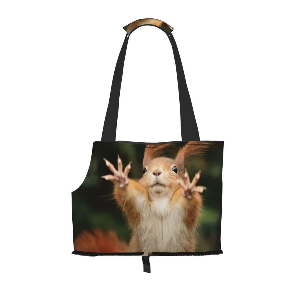 Squirrel-Print Carrier Bag for Small Dogs, Cats and Rabbits