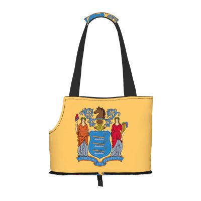 Dog Carrier Bag, New Jersey Flag Design, for Small Dogs, Cats, and Rabbits